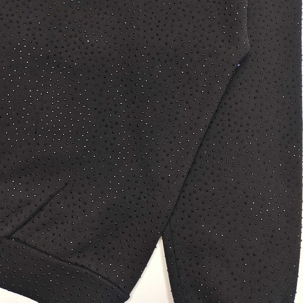 Black Cotton Embellished Pullover - Men's