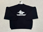 Black Cotton Logo Crewneck - Men's