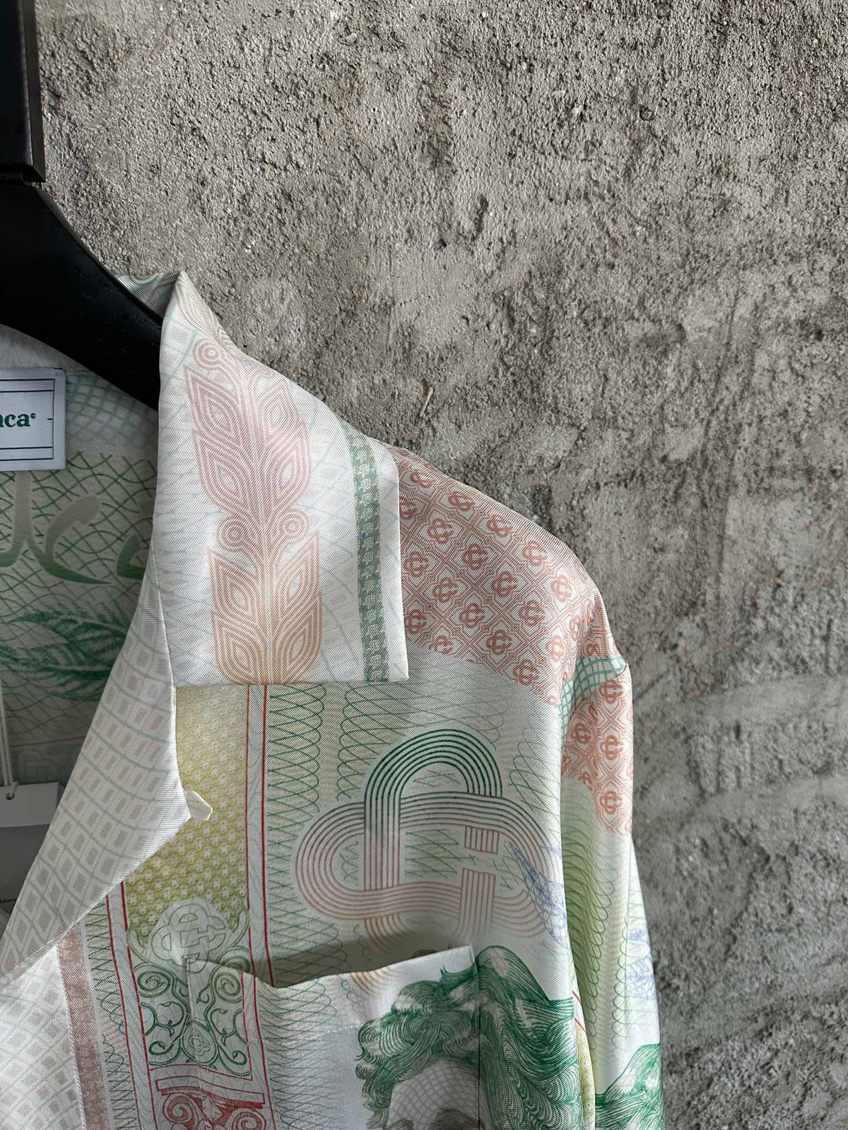 Muted Scenic Print Silk Shirt - Men's