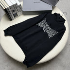Black Cotton Logo Print Pullover - Men's