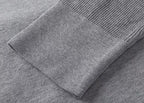 Grey Cotton Bar Stripe Pullover - Men's