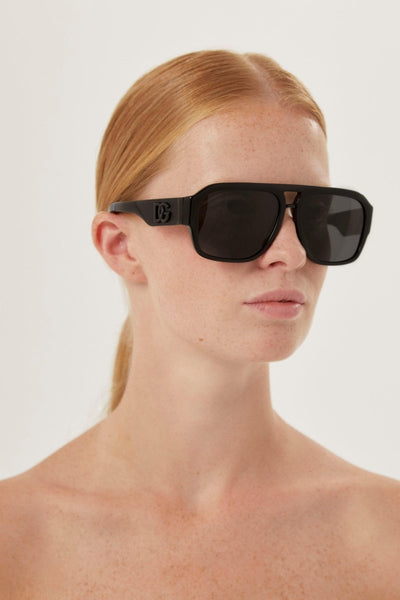 Dolce&Gabbana black pilot sunglasses - Lux Studios