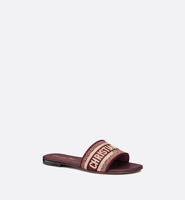 Dway Slide – the slide's upper features a black embroidered signature and instantly stands out – LUX VERSE Luxury Designer Fashion Outlet