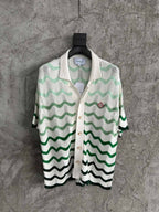 Green Wave Knit Shirt - Men's