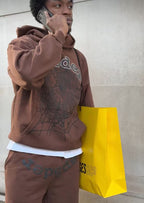 Brown Cotton Graphic Pullover - Men's