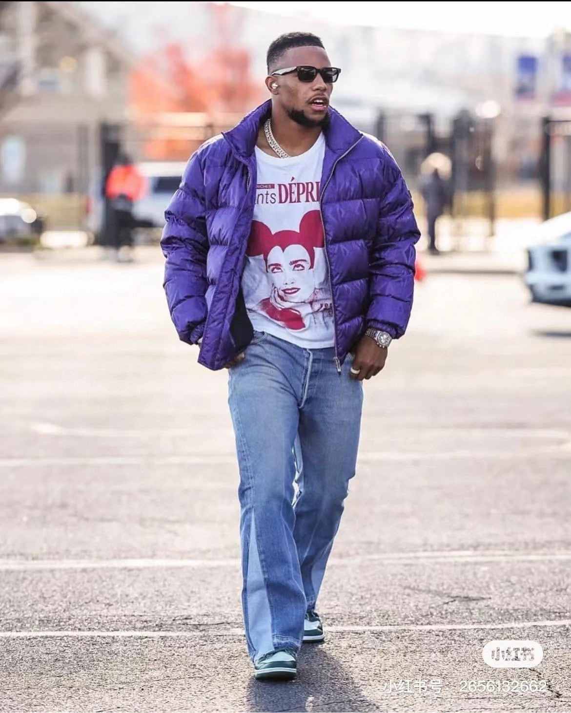 Purple Puffer Jacket - Men's