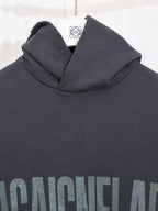 Black Cotton Tonal Text Pullover - Men's