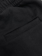 Black Cotton Plain Drawstring - Men's