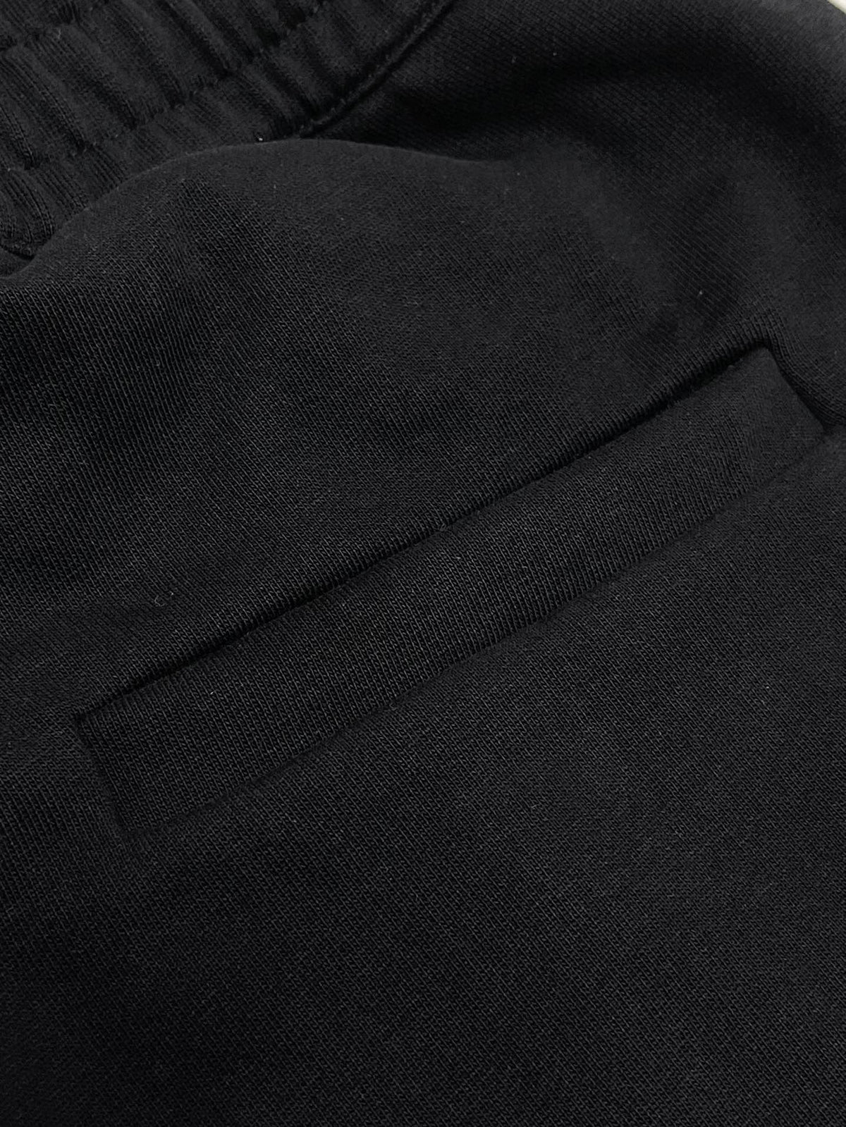 Black Cotton Plain Drawstring - Men's