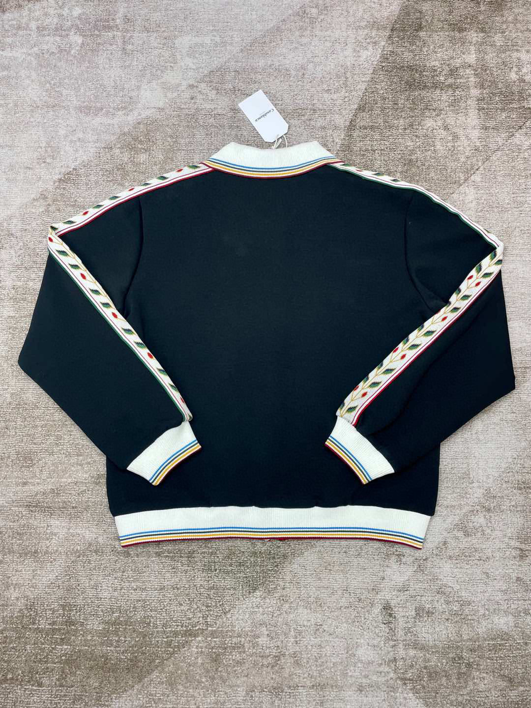 Navy Knit Contrast Trim Zip-Through - Men's