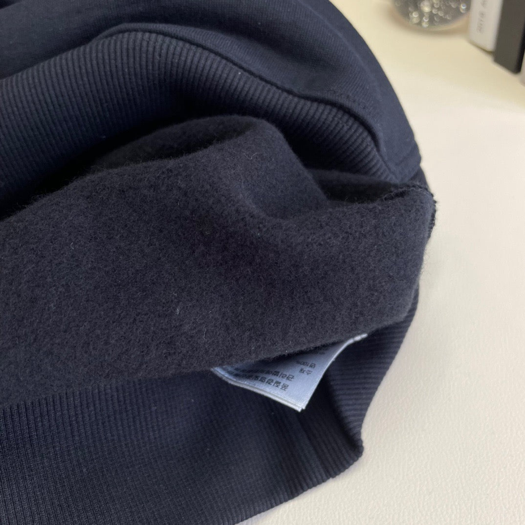 Navy Cotton Tonal Pullover - Men's