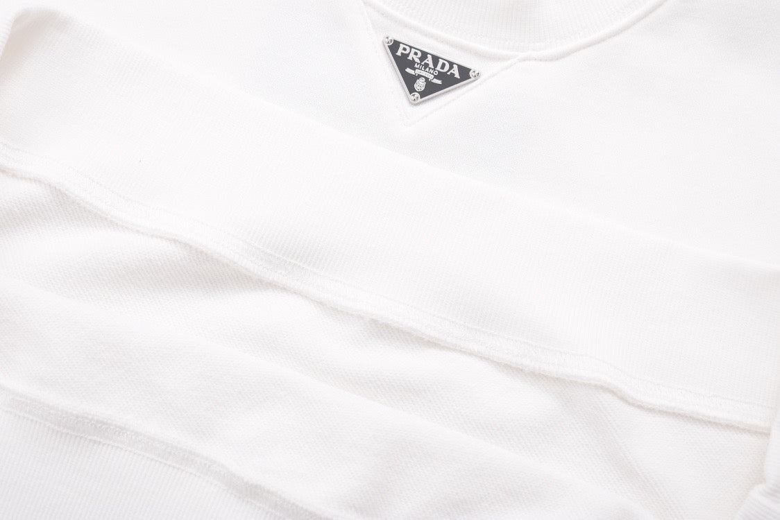 Black Cotton Triangle Logo Long-Sleeve - Men's