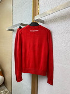 Red Wool Chest Logo Crewneck - Men's