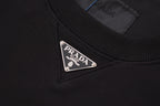 Black Cotton Triangle Logo Long-Sleeve - Men's
