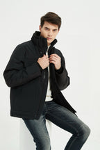 Black Nylon Down Parka - Men's