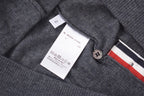 Grey Wool Four-Bar Crewneck - Men's