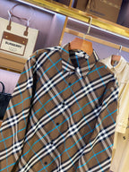 Beige Cotton Tartan Long-Sleeve - Men's