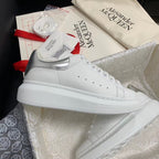 Oversized Silver Metallic Tab Sneakers