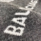 Black Jacquard Text Print Crewneck - Men's