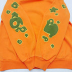 Orange Cotton Star Print Pullover - Men's
