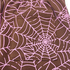 Burgundy Cotton Web Print Joggers - Men's