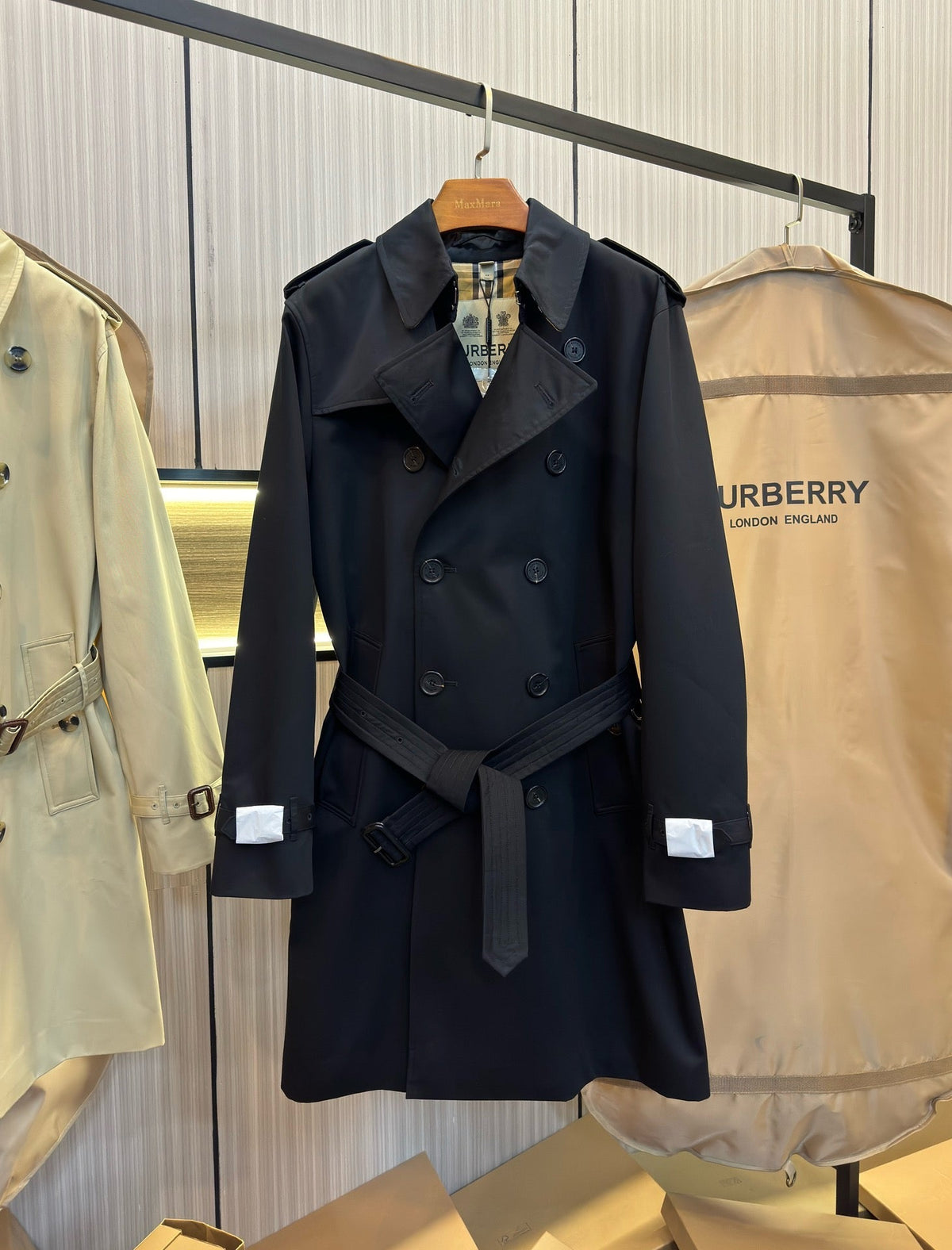 Navy Trench Coat - Men's