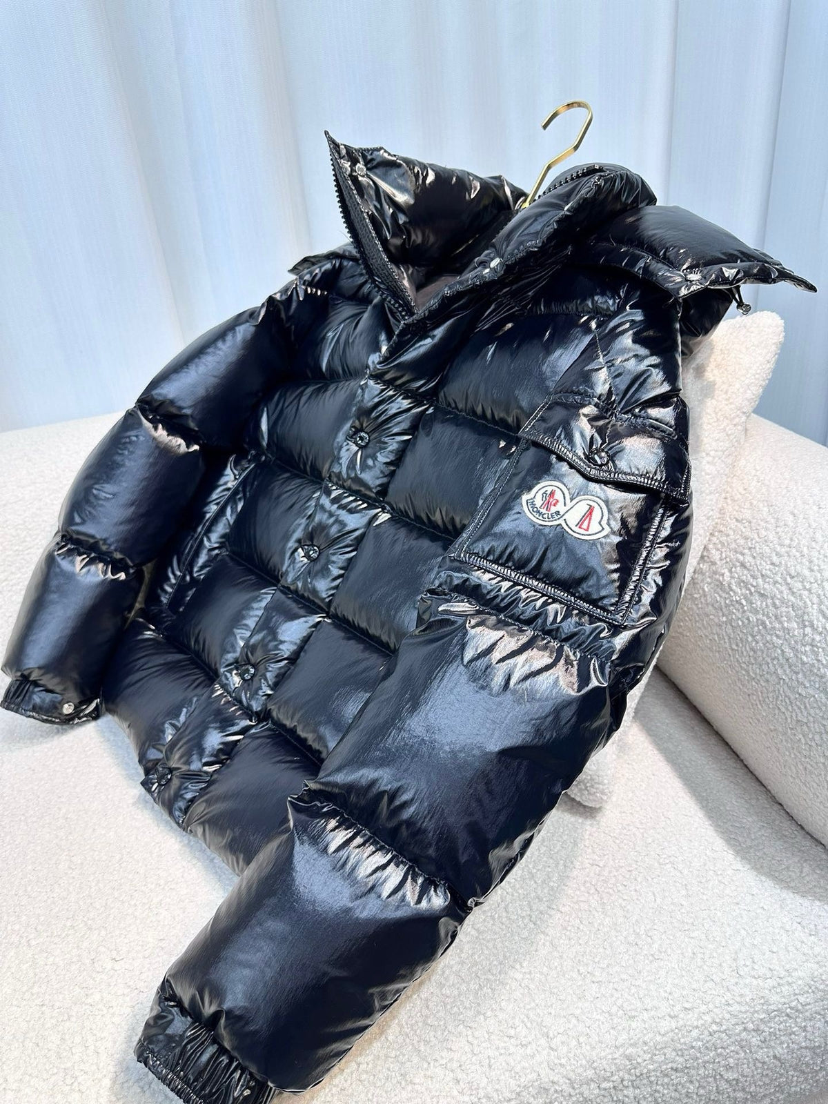 Black and White Puffer Jacket - Men's