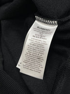 Black Cotton Check Stripe Crewneck - Men's