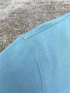 Blue Cotton Chest Graphic Crewneck - Men's