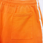 Orange Cotton Text Print Joggers - Men's