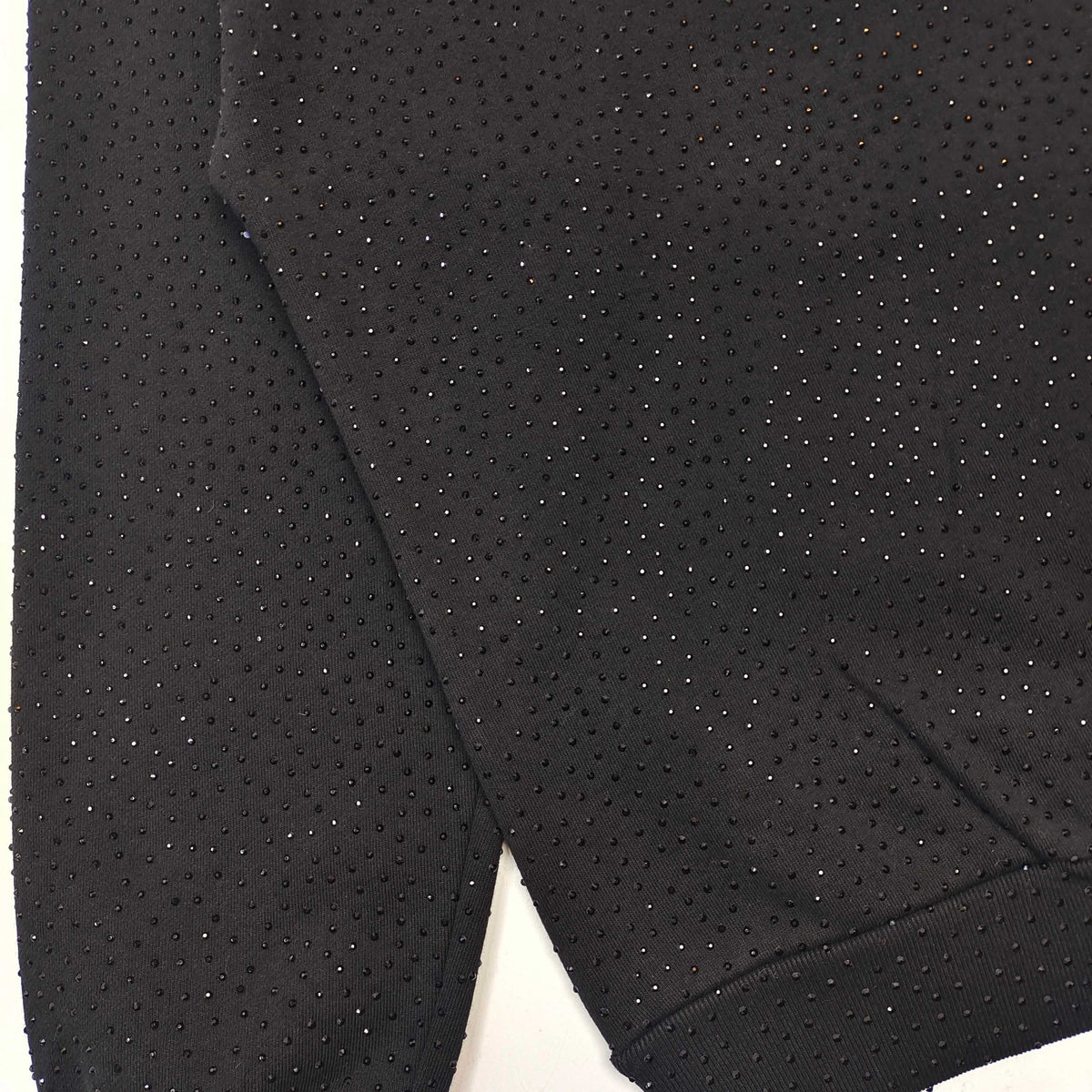 Black Cotton Embellished Pullover - Men's