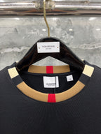 White Cotton Contrast Collar Crewneck - Men's