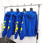 Blue Cotton Graphic Pullover - Men's