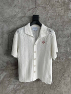 White Knit Pointelle Short-Sleeve - Men's