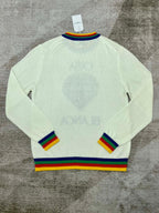 Cream Wool Heart Intarsia Crewneck - Men's