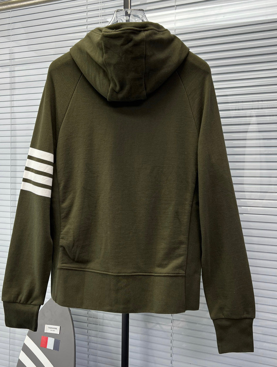 4-Bar Zip Navy Hoodie - Men's
