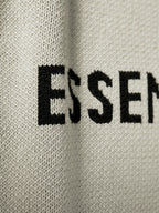 Cream Wool Text Logo Crewneck - Men's