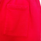 Red Cotton Side Print Joggers - Men's