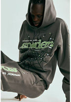 Grey Cotton Web Print Pullover - Men's