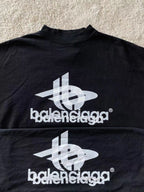 Black Cotton Logo Crewneck - Men's