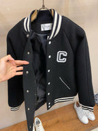 Black Wool Letter Varsity - Men's