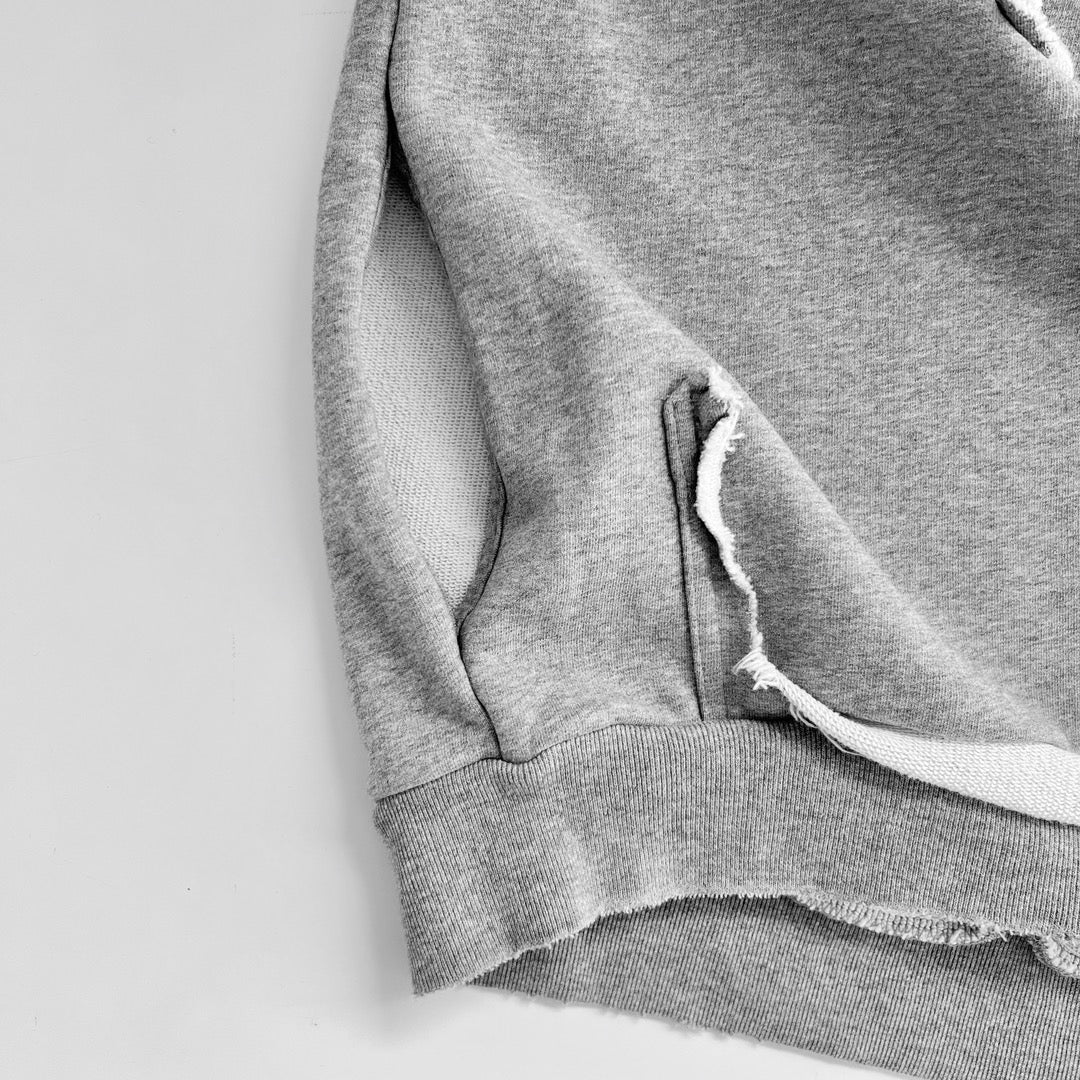 Grey Cotton Bold Text Pullover - Men's