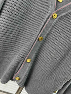 Grey Knit Cardigan - Men's