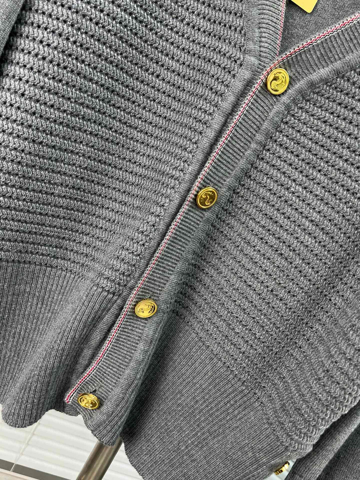 Grey Knit Cardigan - Men's