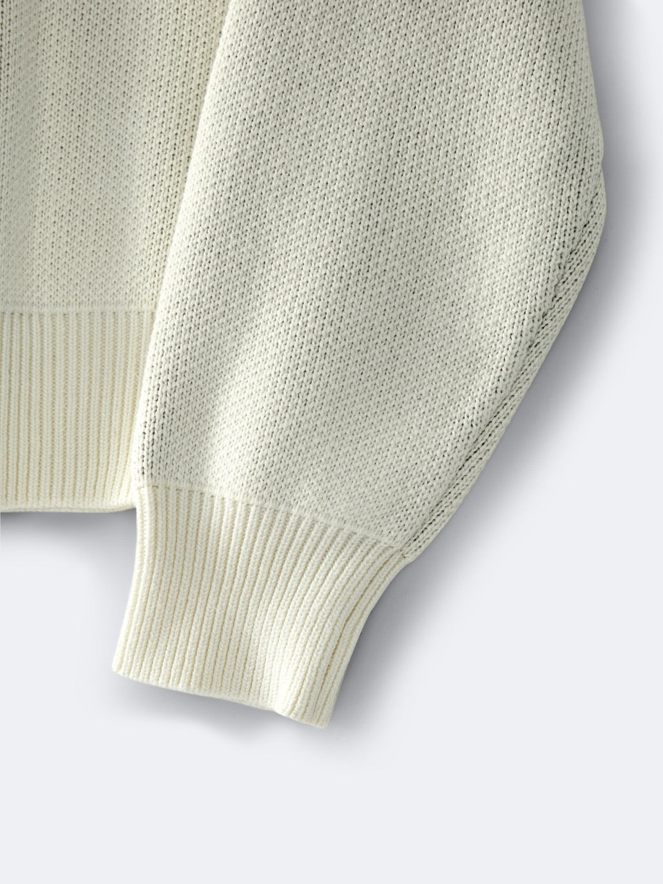 Cream Wool Text Logo Crewneck - Men's
