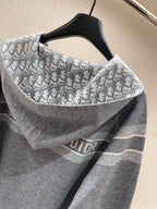 Navy Jacquard Monogram Panel Crewneck - Men's
