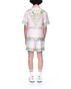 Embroidered Crest Silk Shirt - Men's