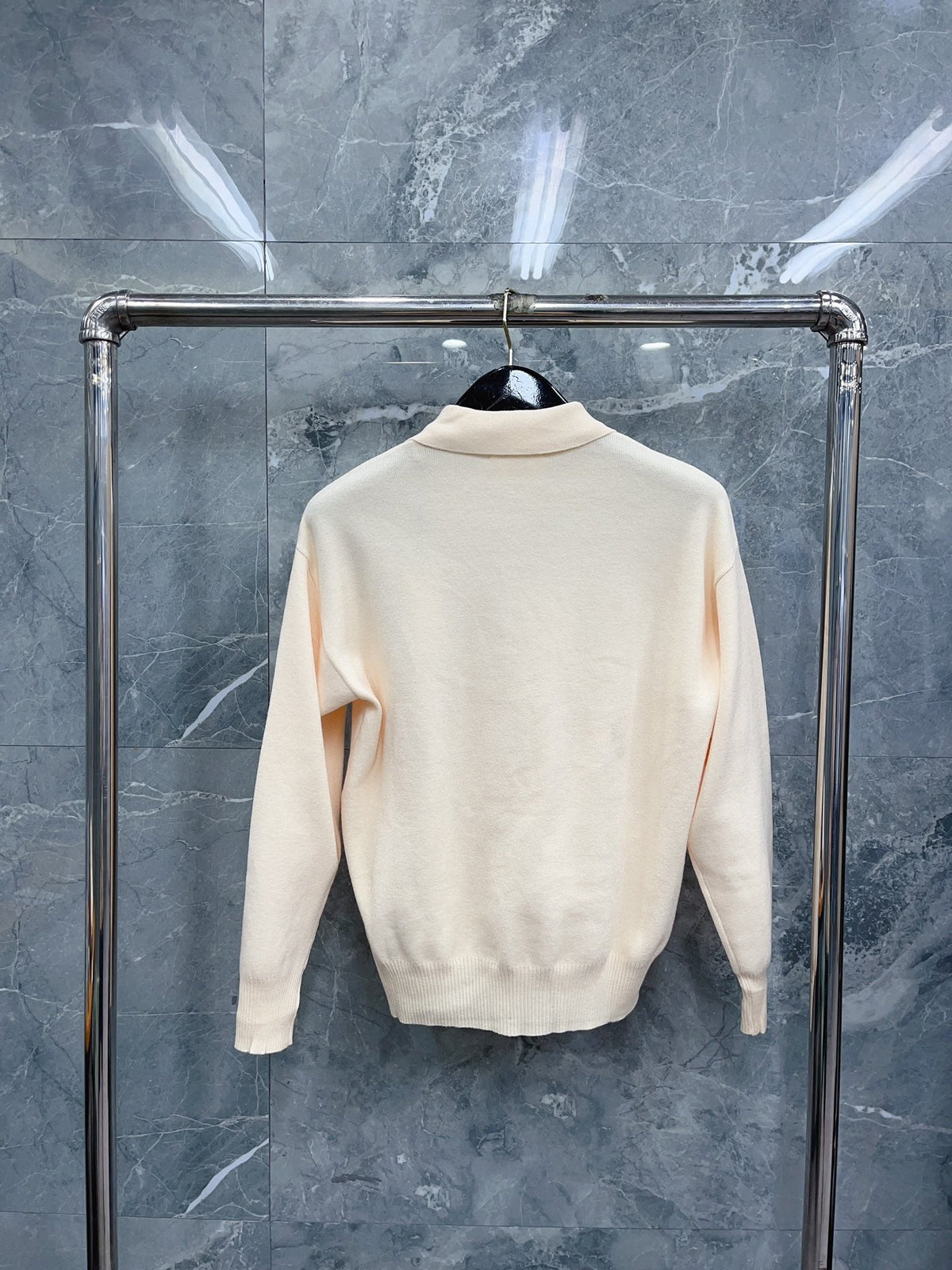 Cream Knit Heart Logo Long-Sleeve - Men's