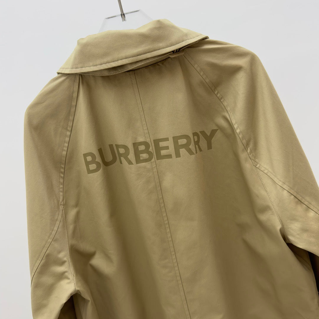 Khaki Cotton Single-Breasted Car Coat - Men's
