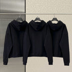 Black Cotton Logo Pullover - Men's